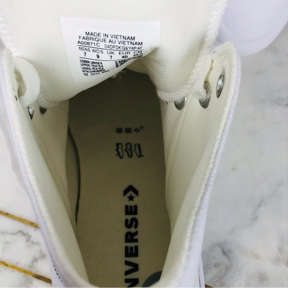 Converse Chuck Taylor All Star Adult Unisex Lugged Platforms Shoes A00871C White - Picture 8 of 11